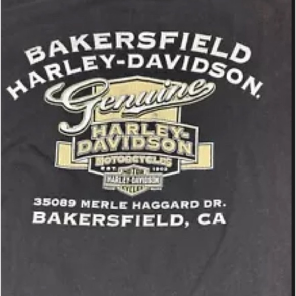 Harley Davidson Bakersfield CA Black 2XL Tshirt W/Front Pocket - Picture 2 of 5